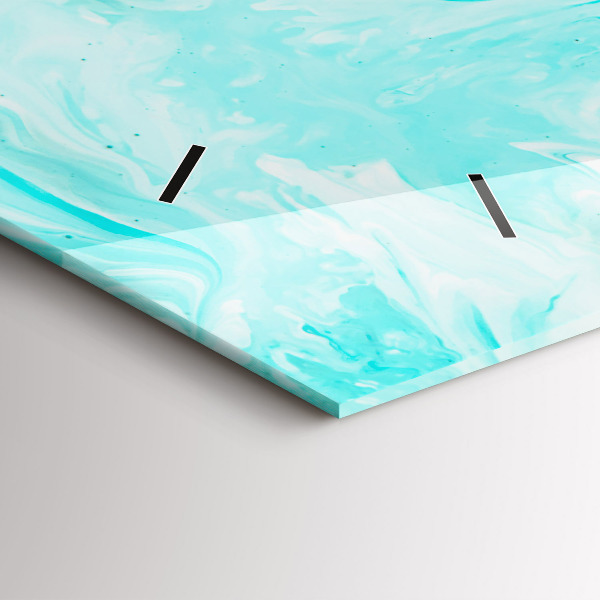 Horizontal wall clock Blue abstraction