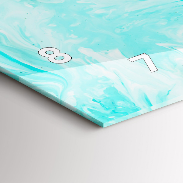 Horizontal wall clock Blue abstraction