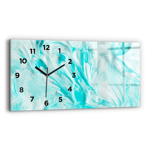 Horizontal wall clock Blue abstraction