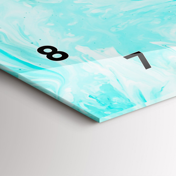 Horizontal wall clock Blue abstraction