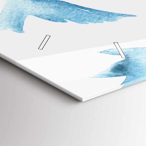 Horizontal wall clock Flying blue birds