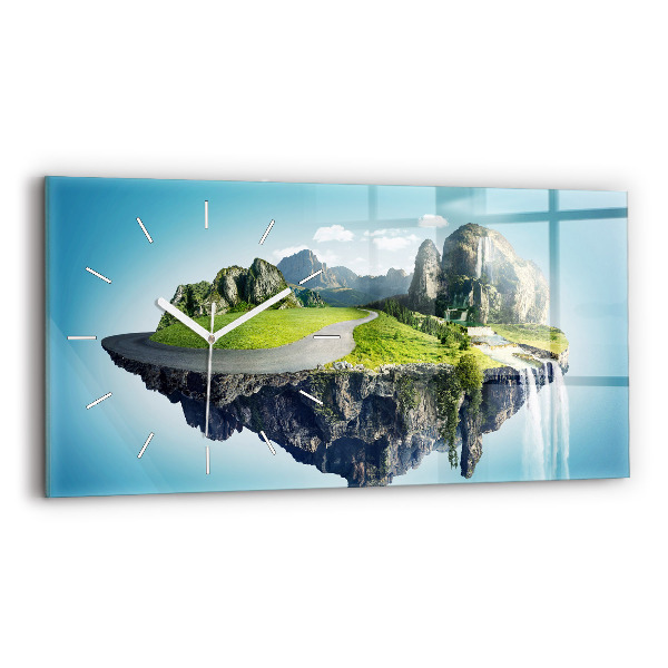 Horizontal wall clock Flying Island