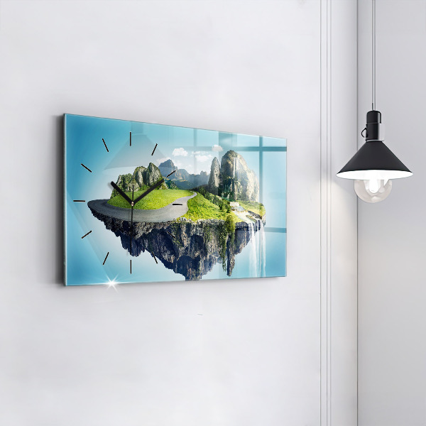 Horizontal wall clock Flying Island