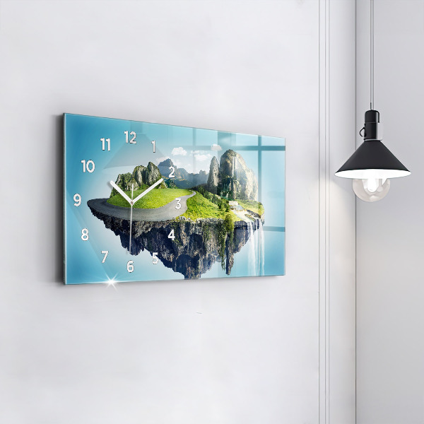 Horizontal wall clock Flying Island