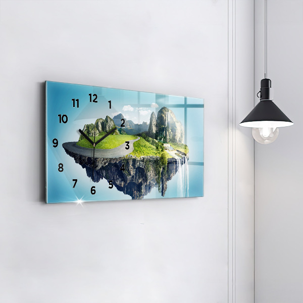Horizontal wall clock Flying Island