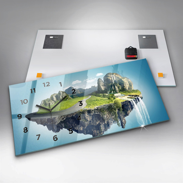 Horizontal wall clock Flying Island