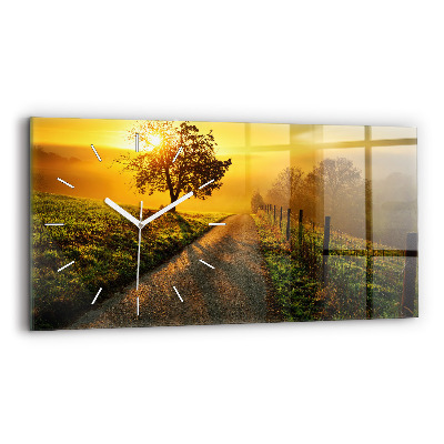 Horizontal wall clock Fog at sunrise