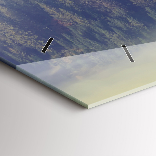 Horizontal wall clock Foggy Forest Eagle