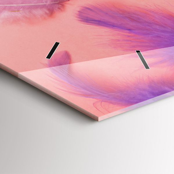 Horizontal wall clock Colorful Feathers