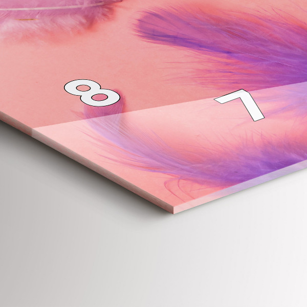 Horizontal wall clock Colorful Feathers