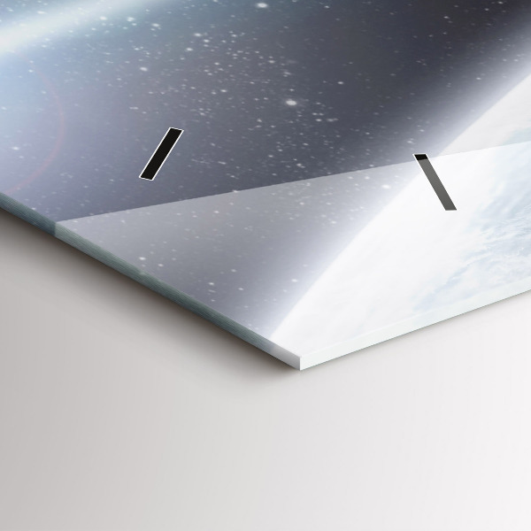 Horizontal wall clock Space Planets