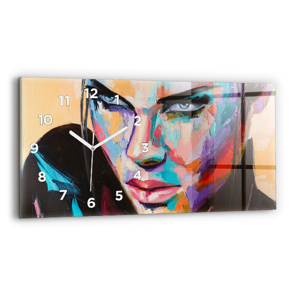 Horizontal wall clock Portrait of a woman