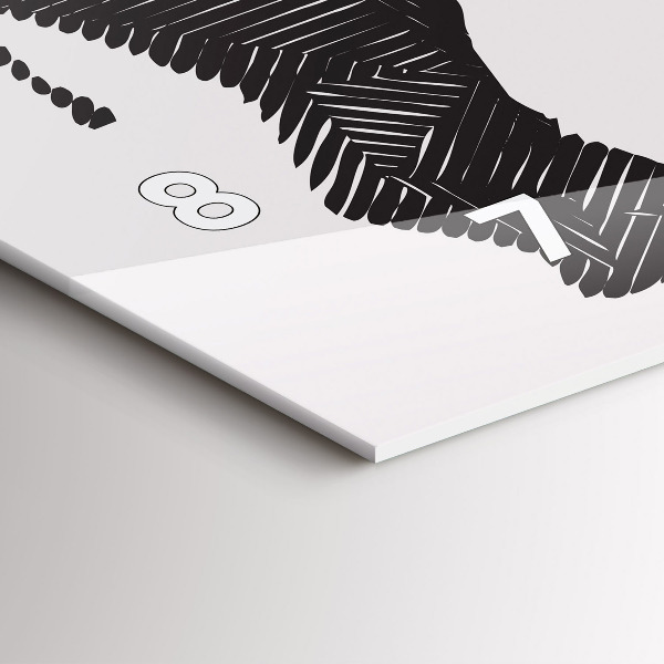 Horizontal wall clock Rhino line art