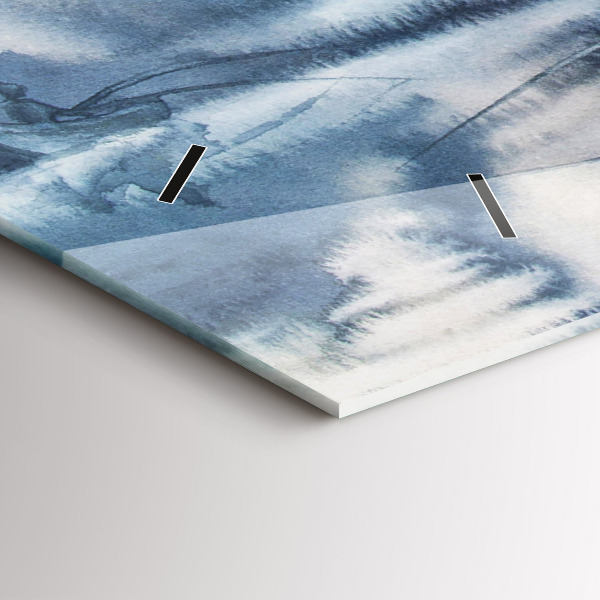 Horizontal wall clock Fisherman on the lake