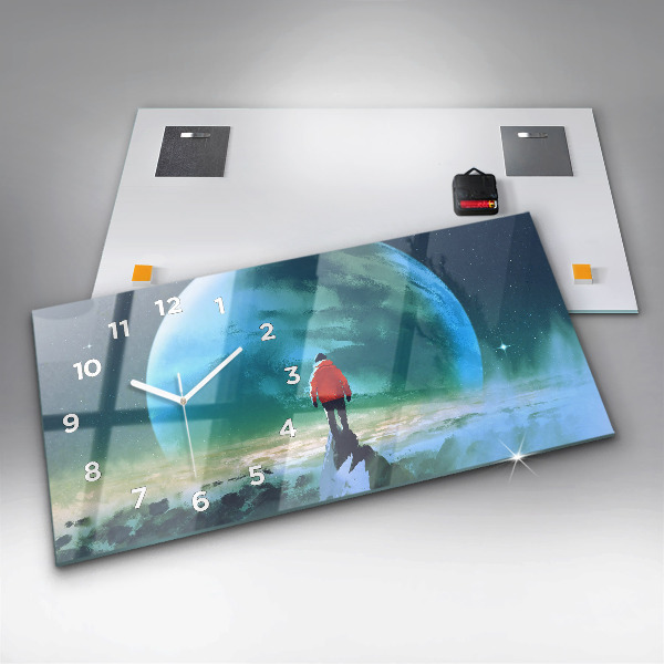 Horizontal wall clock Man in the moon