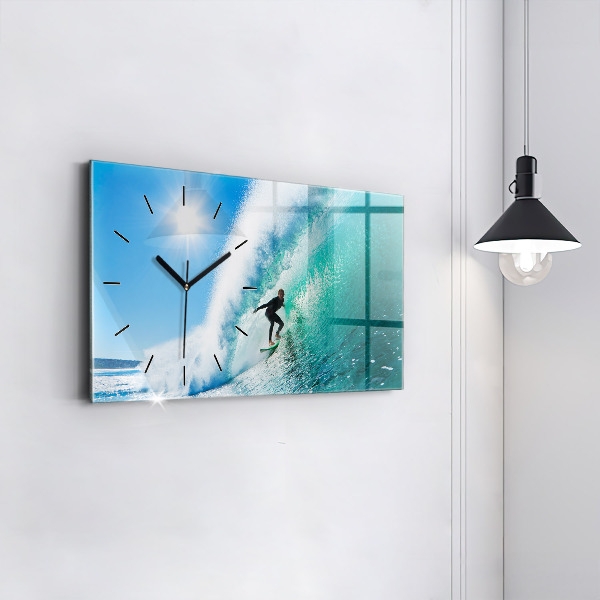 Horizontal wall clock Surfing in Hawaii
