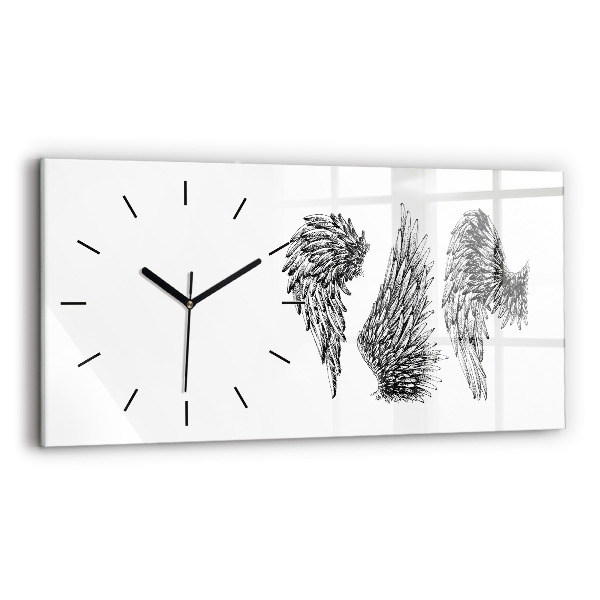 Horizontal wall clock Angel wings