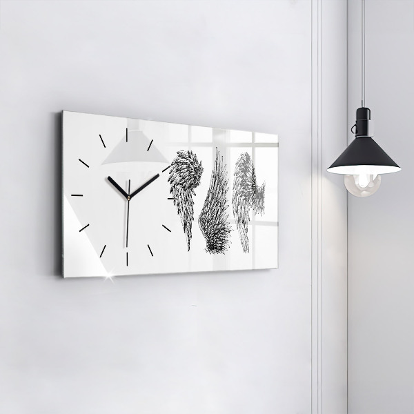 Horizontal wall clock Angel wings