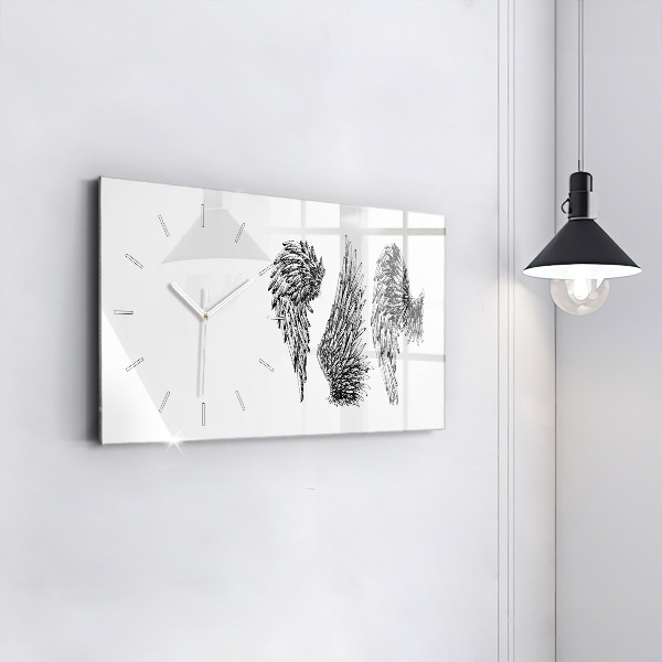 Horizontal wall clock Angel wings