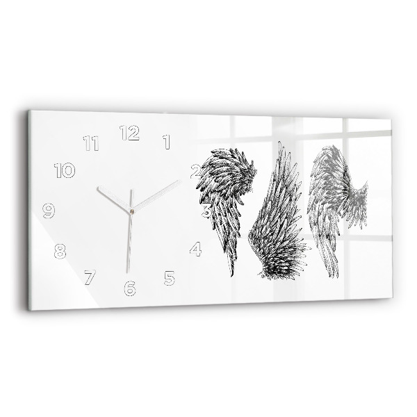 Horizontal wall clock Angel wings