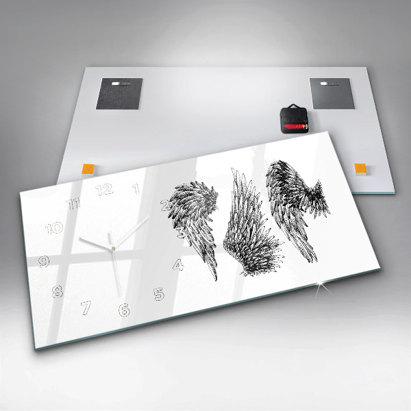 Horizontal wall clock Angel wings