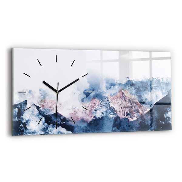 Horizontal wall clock Abstract mountain ranges