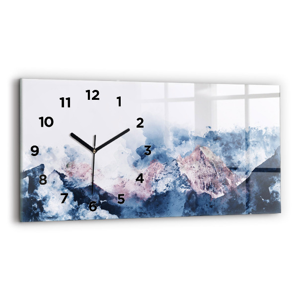 Horizontal wall clock Abstract mountain ranges