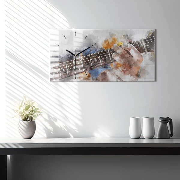 Horizontal wall clock Guitar