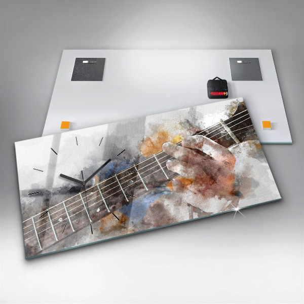 Horizontal wall clock Guitar