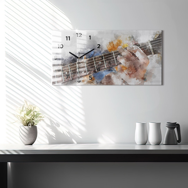 Horizontal wall clock Guitar