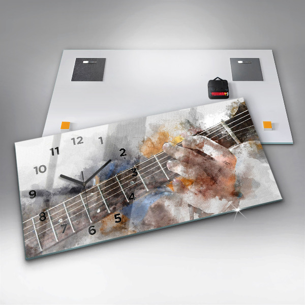 Horizontal wall clock Guitar
