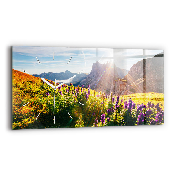Horizontal wall clock Lavender Meadow