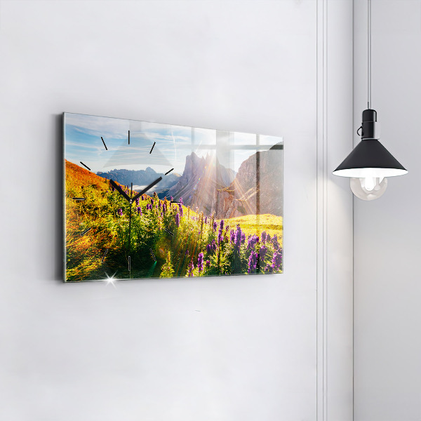 Horizontal wall clock Lavender Meadow