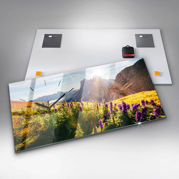 Horizontal wall clock Lavender Meadow