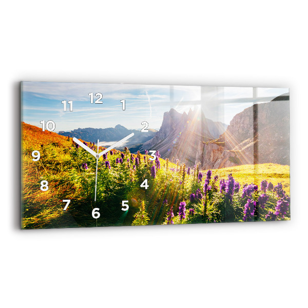 Horizontal wall clock Lavender Meadow