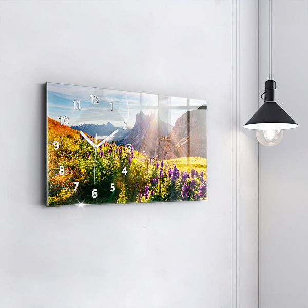 Horizontal wall clock Lavender Meadow