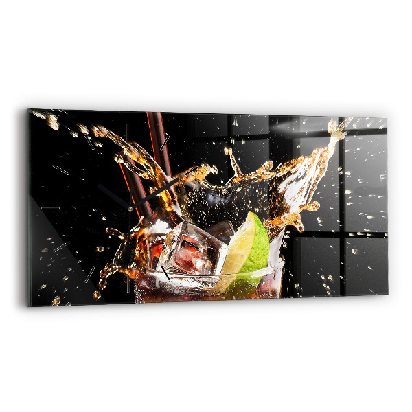 Horizontal wall clock Drink with ice
