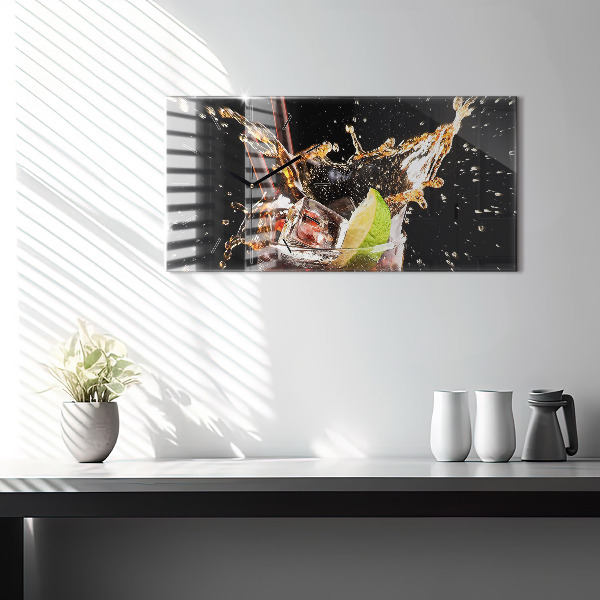 Horizontal wall clock Drink with ice