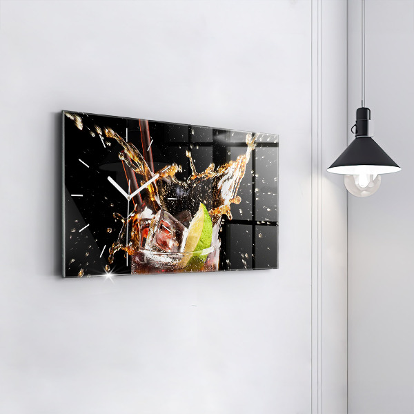 Horizontal wall clock Drink with ice