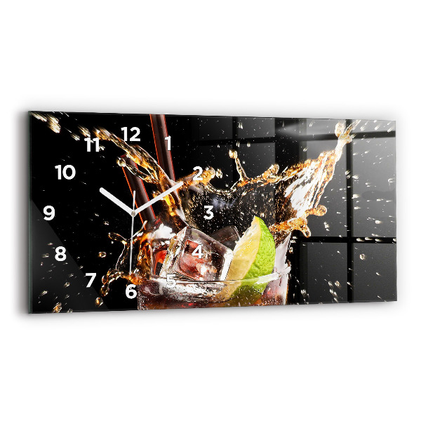Horizontal wall clock Drink with ice