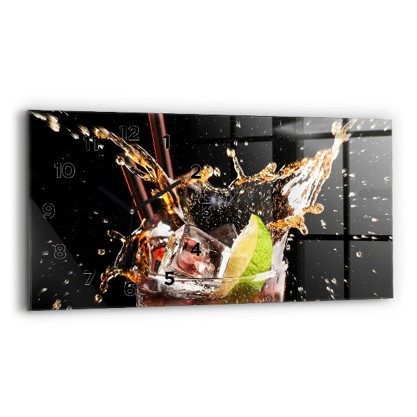 Horizontal wall clock Drink with ice