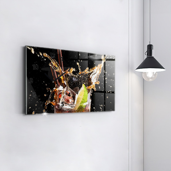 Horizontal wall clock Drink with ice