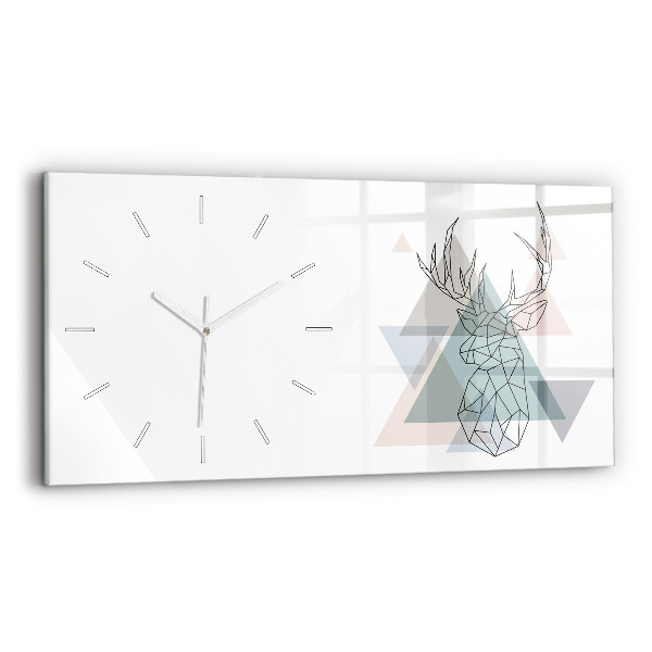 Horizontal wall clock Reindeer Scandinavian style