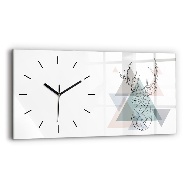 Horizontal wall clock Reindeer Scandinavian style