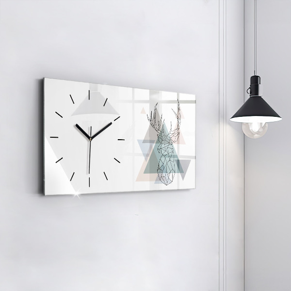 Horizontal wall clock Reindeer Scandinavian style
