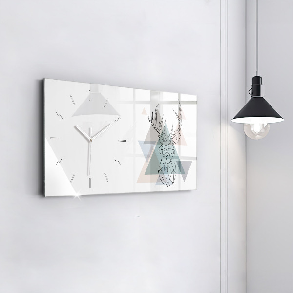 Horizontal wall clock Reindeer Scandinavian style