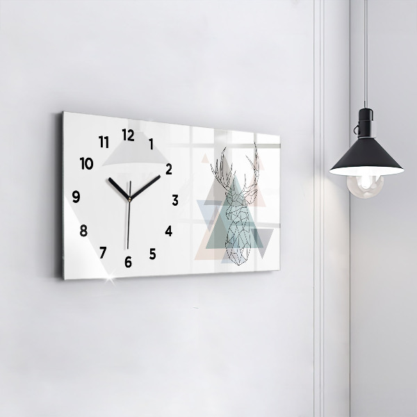 Horizontal wall clock Reindeer Scandinavian style