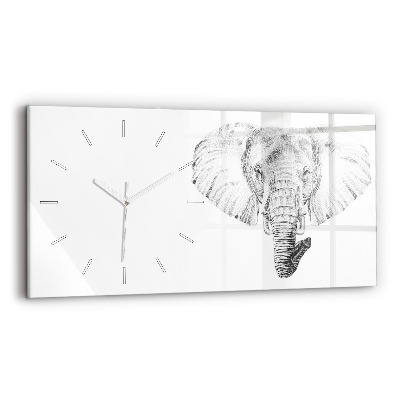 Horizontal wall clock Vector Elephant Head