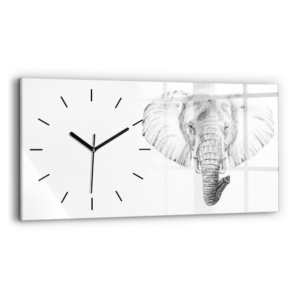 Horizontal wall clock Vector Elephant Head