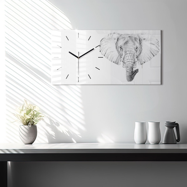 Horizontal wall clock Vector Elephant Head
